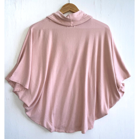 KIM ROGERS Pink Soft Batwing Dolman Drawstring Cowl Neck Sweater Size P S NWT - Picture 3 of 4